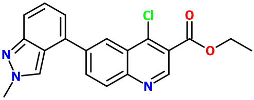(image for) MC007518 Ethyl 4-chloro-6-(2-methyl-2H-indazol-4-yl)quinoline-3-carboxylate